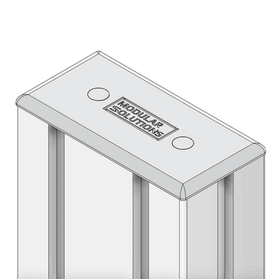 60-205-2 MODULAR SOLUTIONS POLYAMIDE END CAP 30MM X 60MM LIGHT GRAY